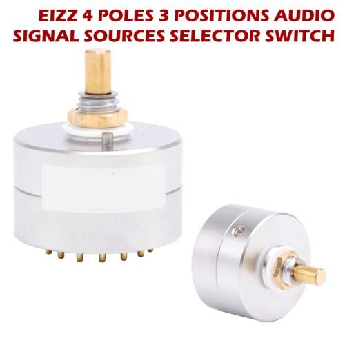 EIZZ 3 Way 4 Positions Rotary Switch Signal Source Selector for HiFi Audio AMP