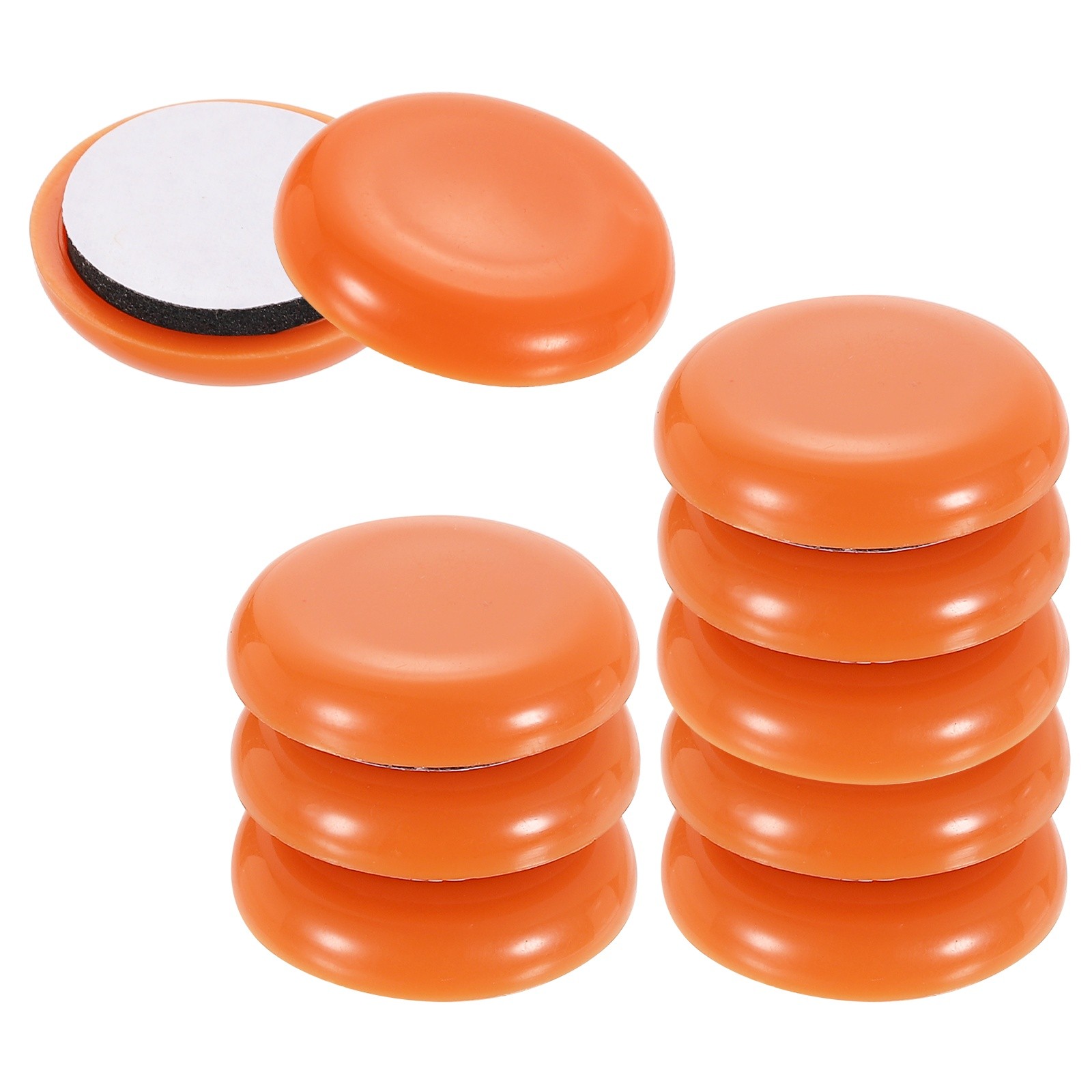 10Pcs Furniture Sliders, 1 Inch Round Adhesive Furniture Moving Pad, Orange