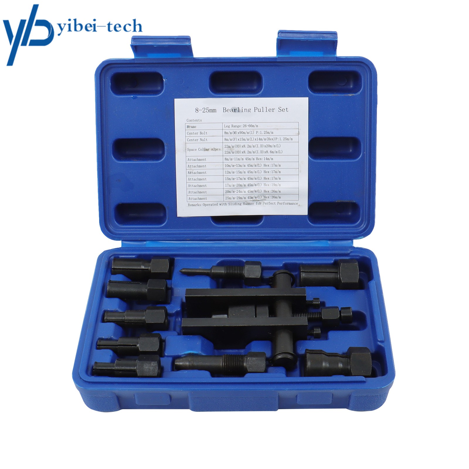 10 Piece Motorcycle Blind Inner Bearing Puller Tool Kit Removal Tool 8-25MM