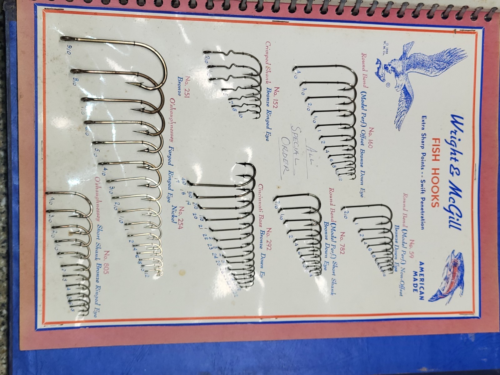 Wright & McGill Eagle Claw fishing Hooks Salesman Sample 14 pages