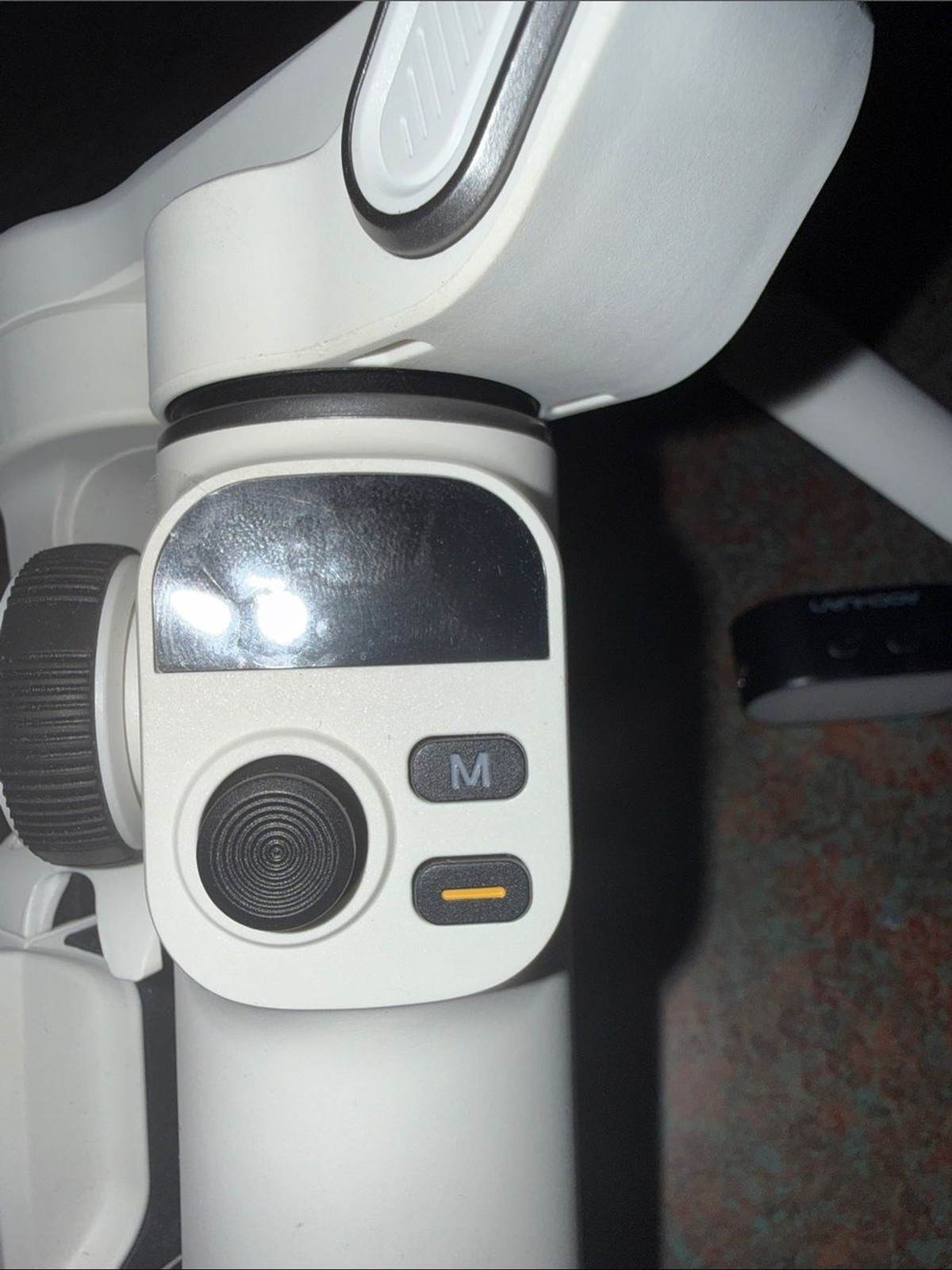 White Handheld Gimbal Stabilizer for Mobile Devices clear screen protector