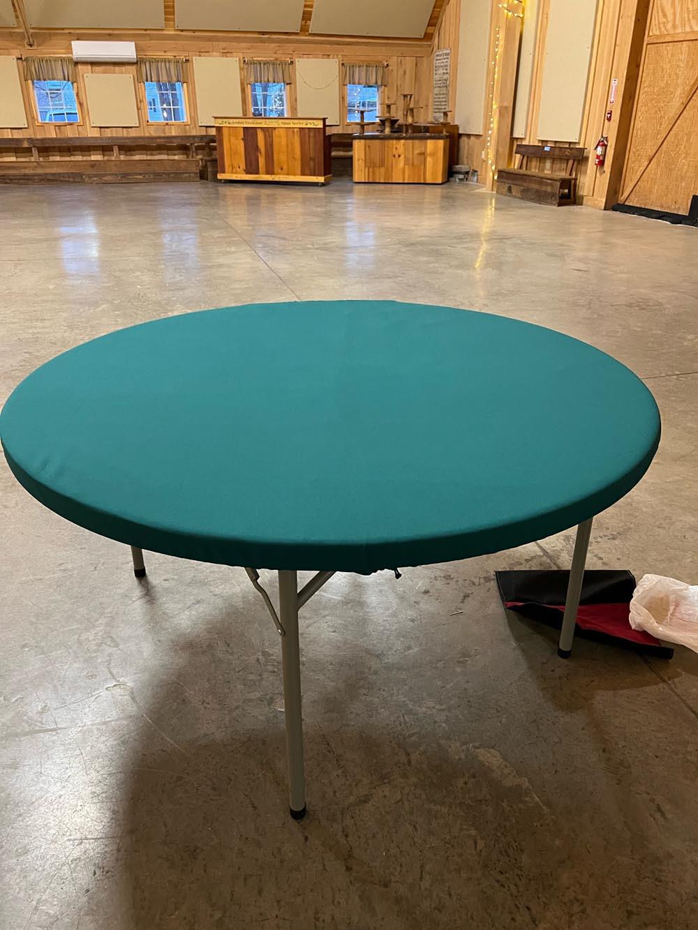Felt Poker Table cover for round Lifetime folding table - elastic bl - fs