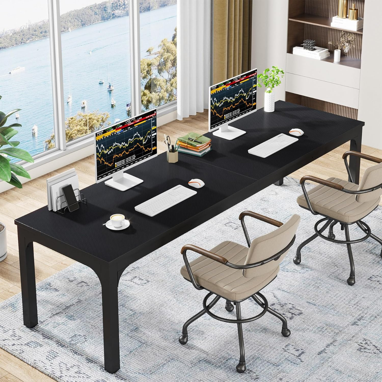 Extra Long 78.7" Double Desk for 2, Ideal Home Office Workstation