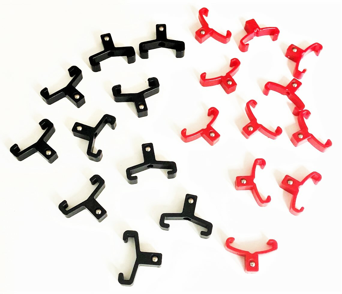 40 GOLIATH INDUSTRIAL ABS 1/4" RED & BLACK REPLACEMENT SOCKET RACK RAIL CLIPS