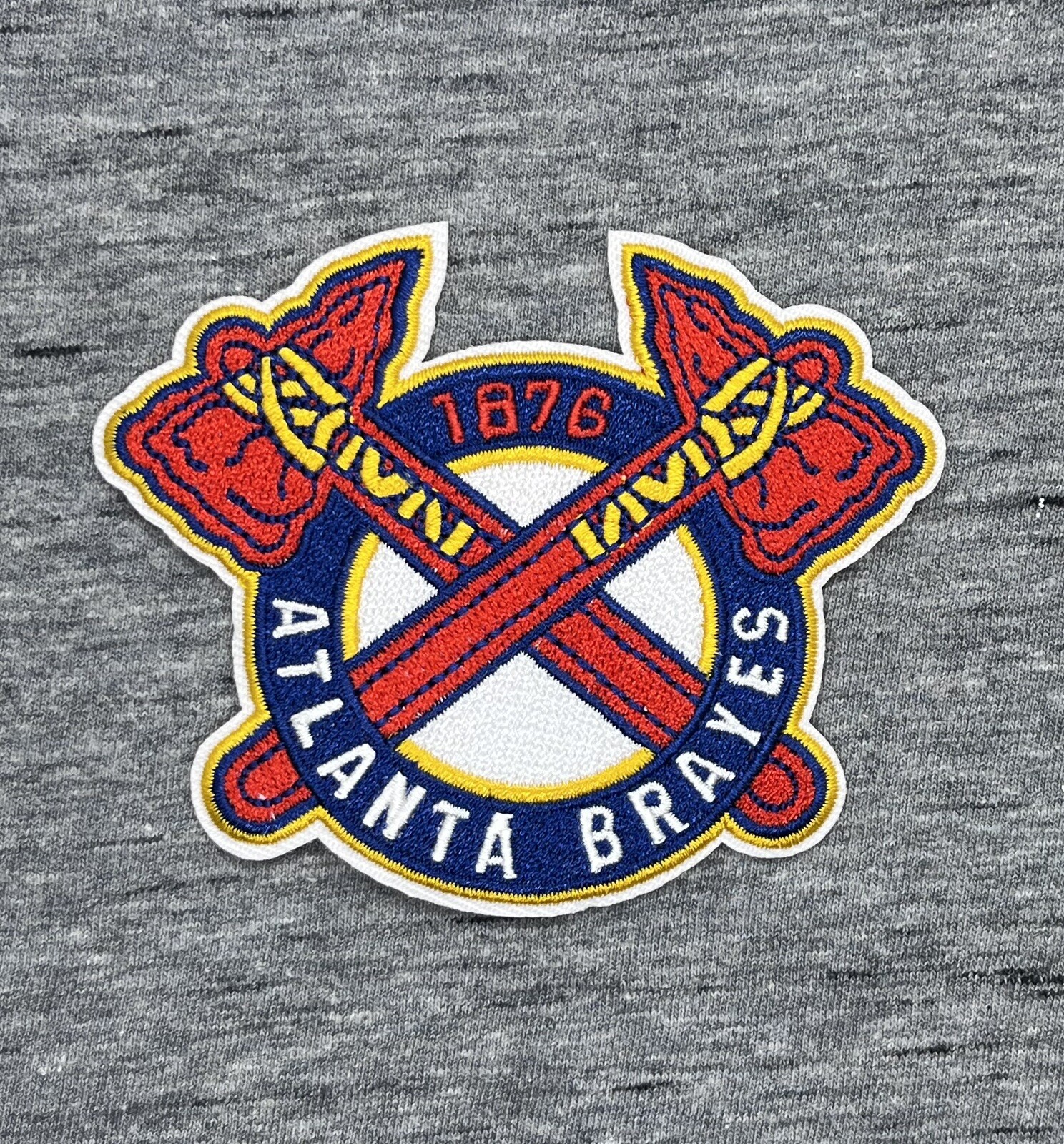 ATLANTA BRAVES EMBROIDERED IRON ON PATCH 2.75” X 3.50” FREE SHIPPING