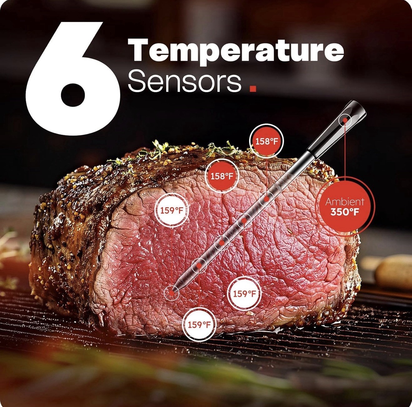 Probe Plus Wireless Digital Meat Thermometer w/ App, Waterproof, Dishwasher Safe