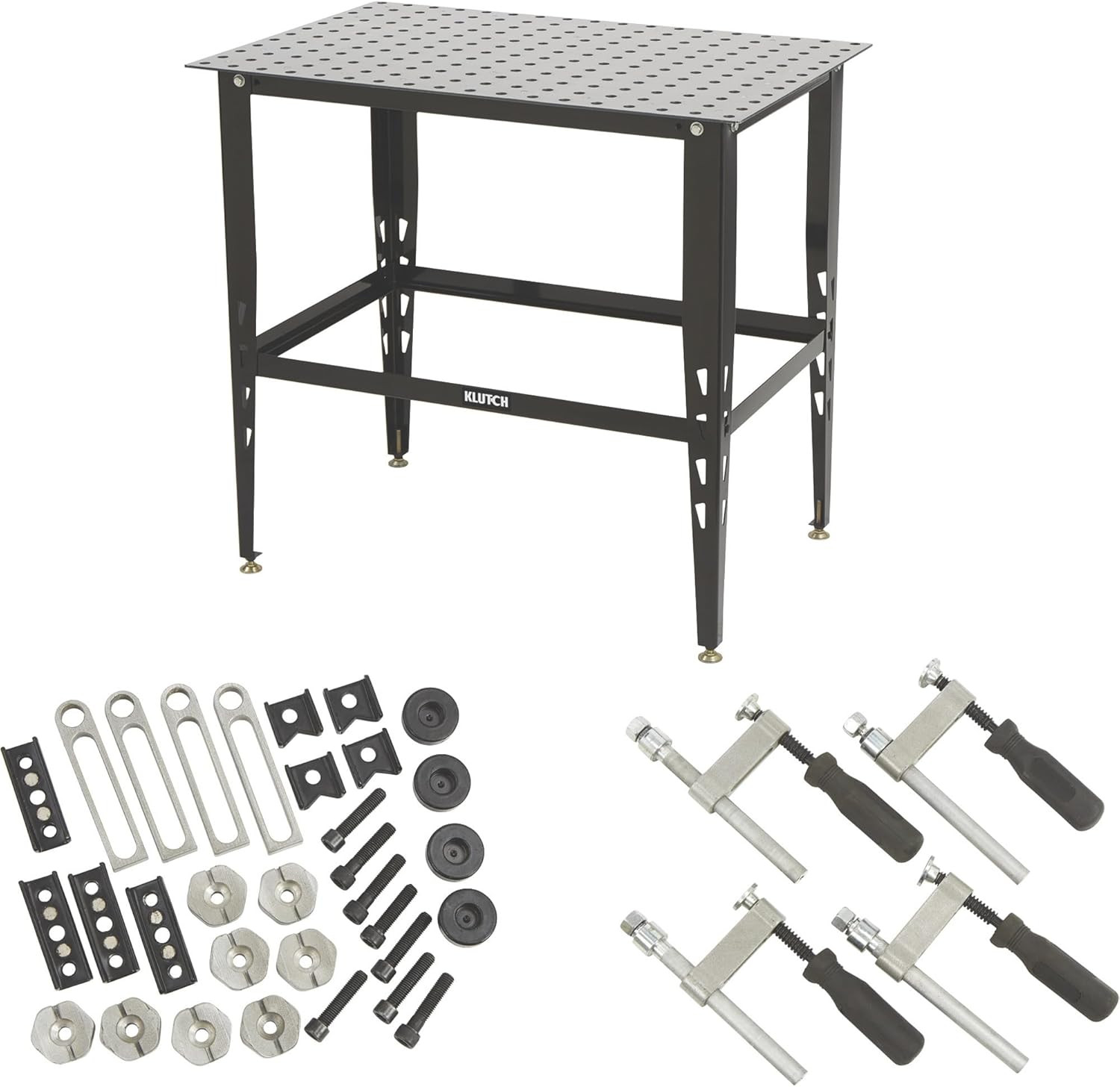 Klutch Steel Welding Table with 24-Piece Fit-Up Tool Kit, 600 Lb Capacity, 36 In