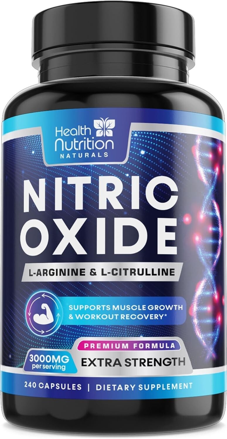 Nitric Oxide Booster w/ L-Arginine 3000mg Highest Potency Muscle Pump Supplement