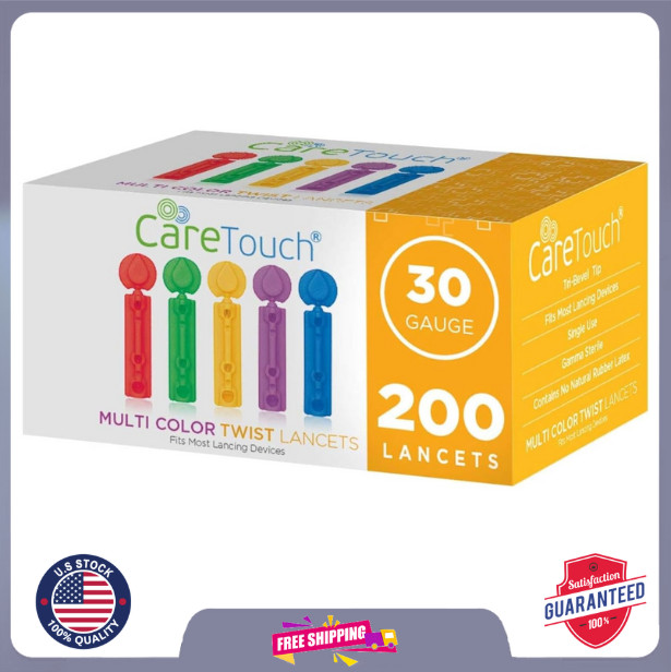Lancets for Diabetes Testing - Multicolored - 200 Count