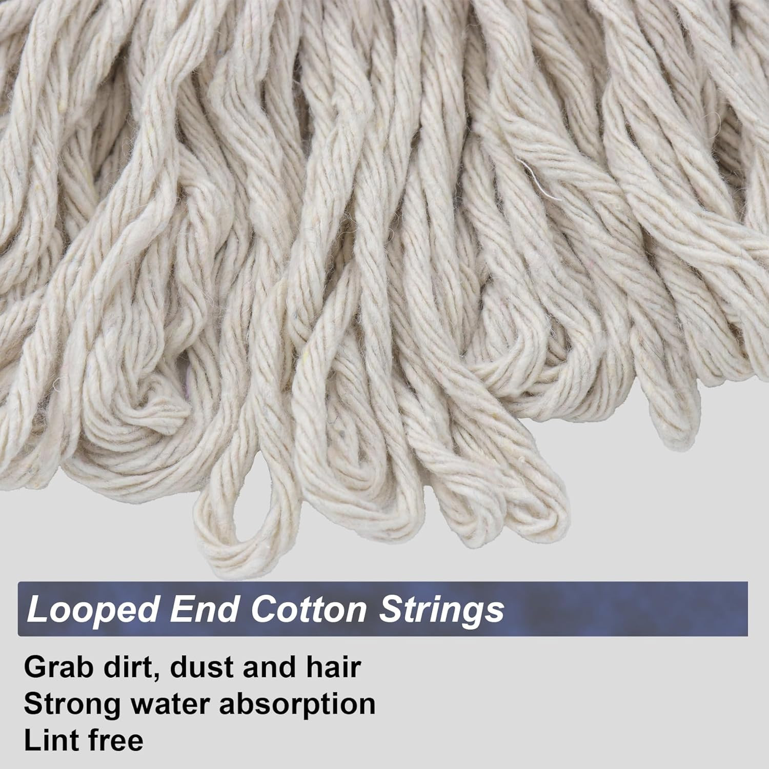 Cotton String Screw on Mop Replacement Head Compatible with All White