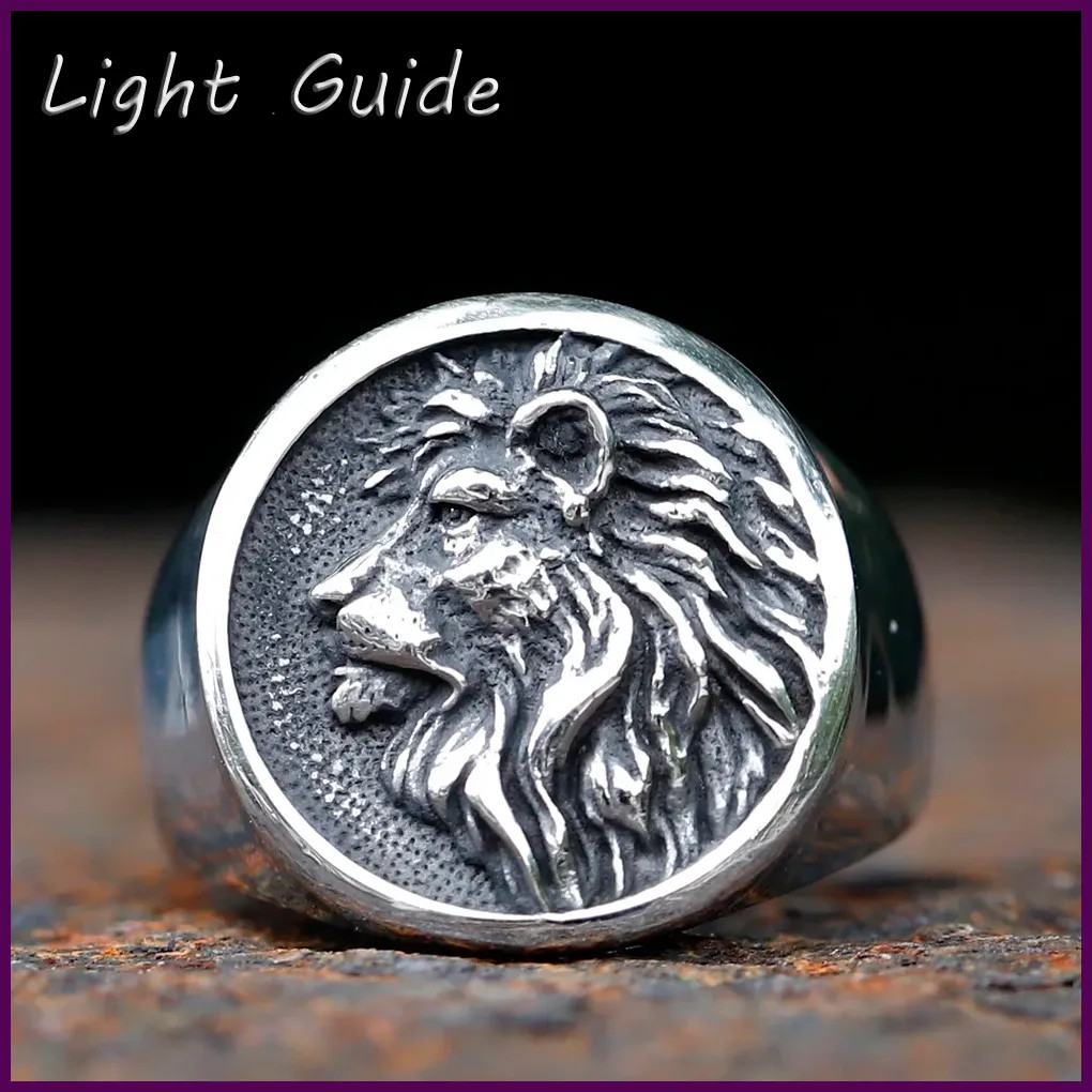 2026 New Fashion 316L Stainless Steel lion head Ring Punk Cool Gothic Women Men