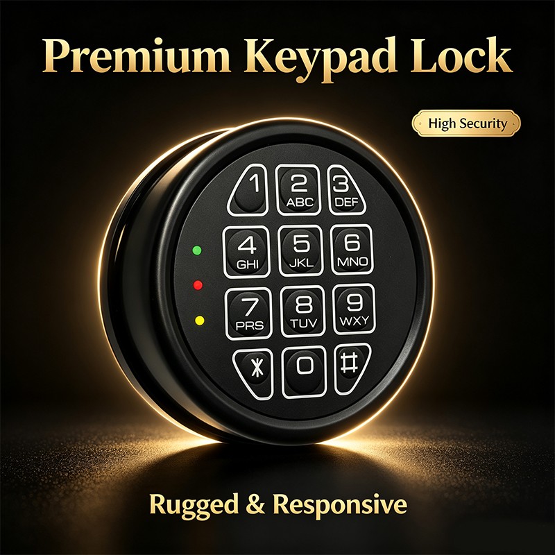 Fireproof Gun Safe Lock Replacement with Swing Bolt Lock Electronic Black Keypad