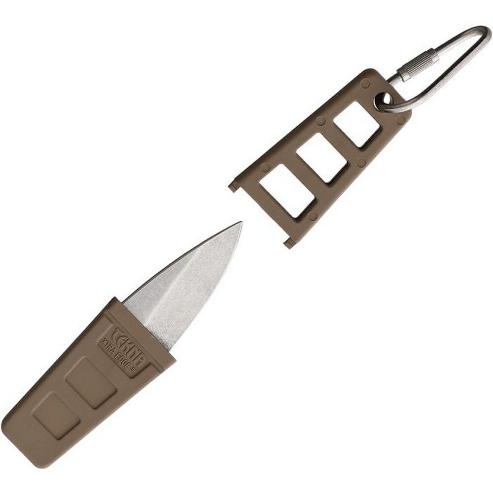 Tekna Xtra Edge Fixed Knife 1.38" 420HC Steel Blade Tan Handle - TEK-XE-T