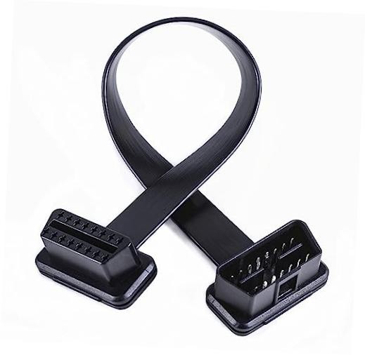 Low Profile OBD 2 OBD ii Male to Female Ribbon Extension Diagnostic Cable