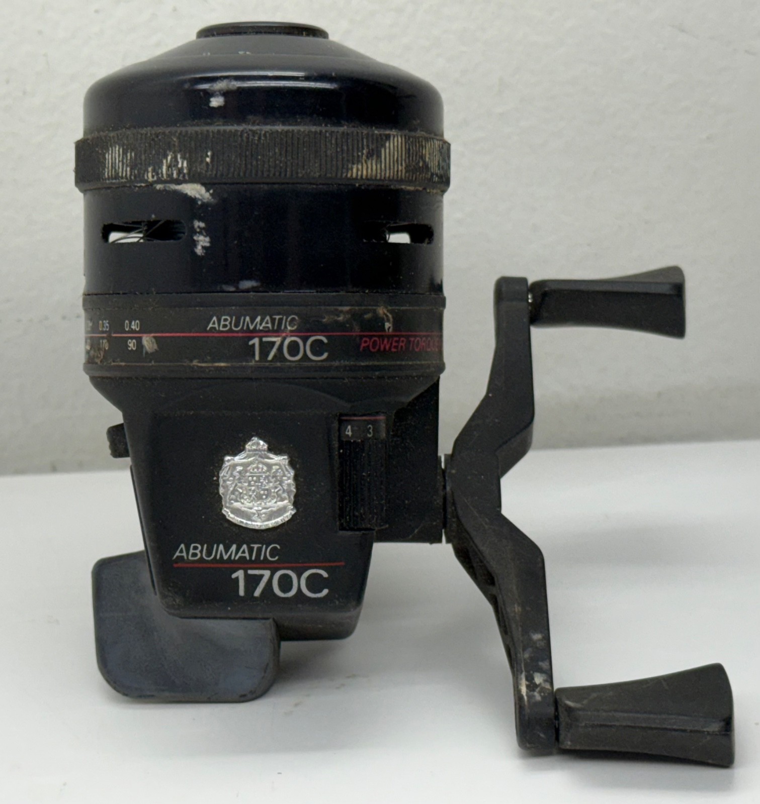 Vintage Abu Garcia Abu-Matic 170C SpinCast Fishing Reel Black Sweden Japan READ