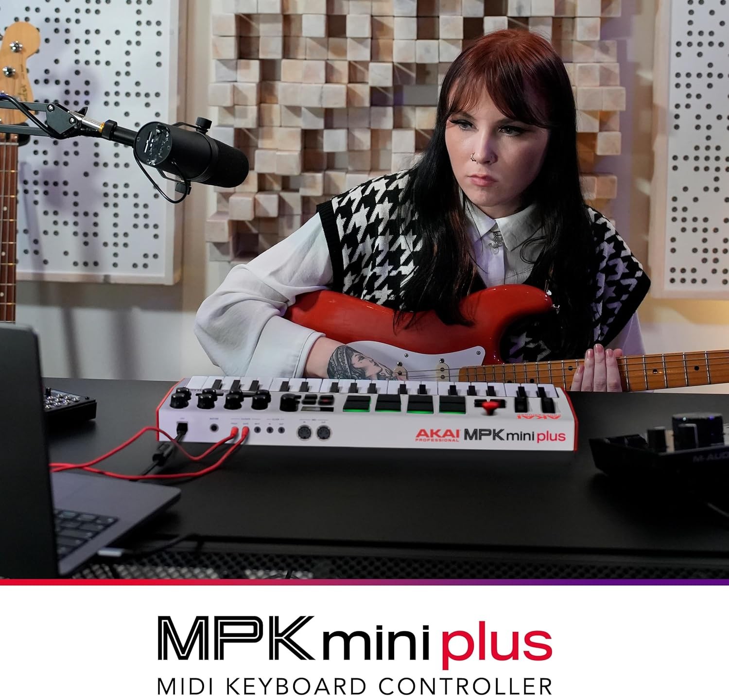 MPK Mini Plus,USB MIDI Keyboard Controller with 37 Mini Keys,8 MPC Pads