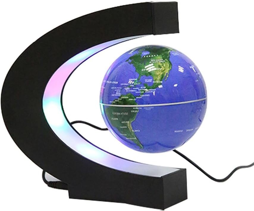 Floating Globe LED Lights C Shape Magnetic Levitation Floating Globe World Map