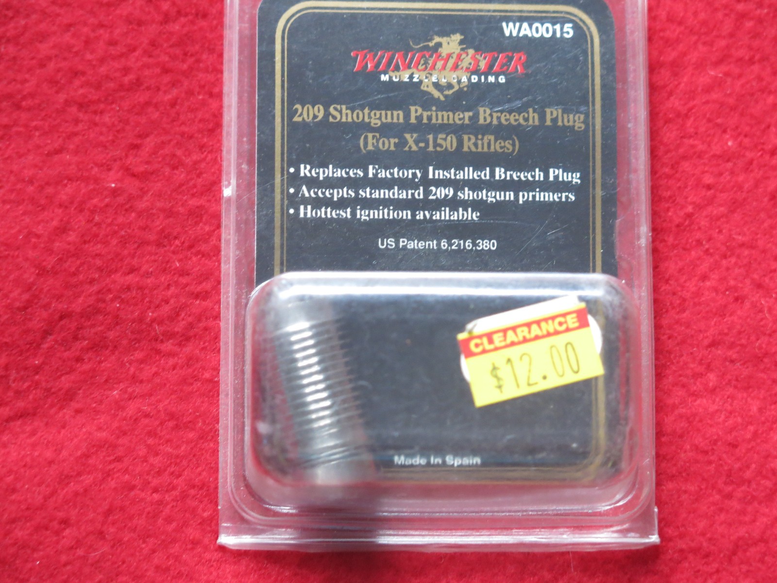 Winchester Muzzle Loading 209 Shotgun Primer Breech Plug  X-150 Rifles #WAA0015