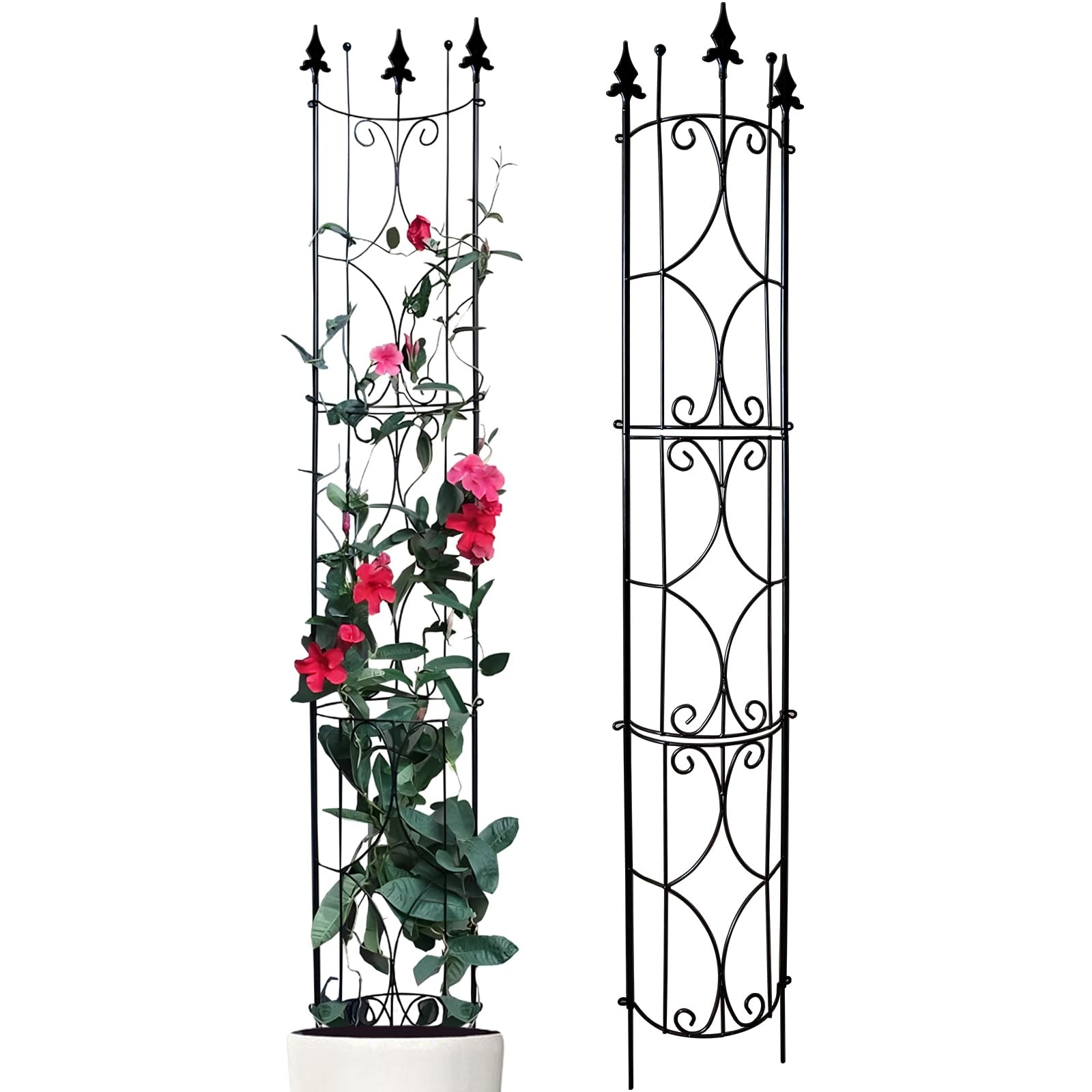 Thealyn Garden Trellis 2 Pack 72'' H x 12'' W Metal Plant Black