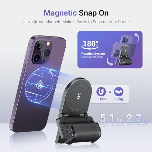 Magnetic Phone Camera Grip Handle with Wireless Shutter Remote, Magsafe Black