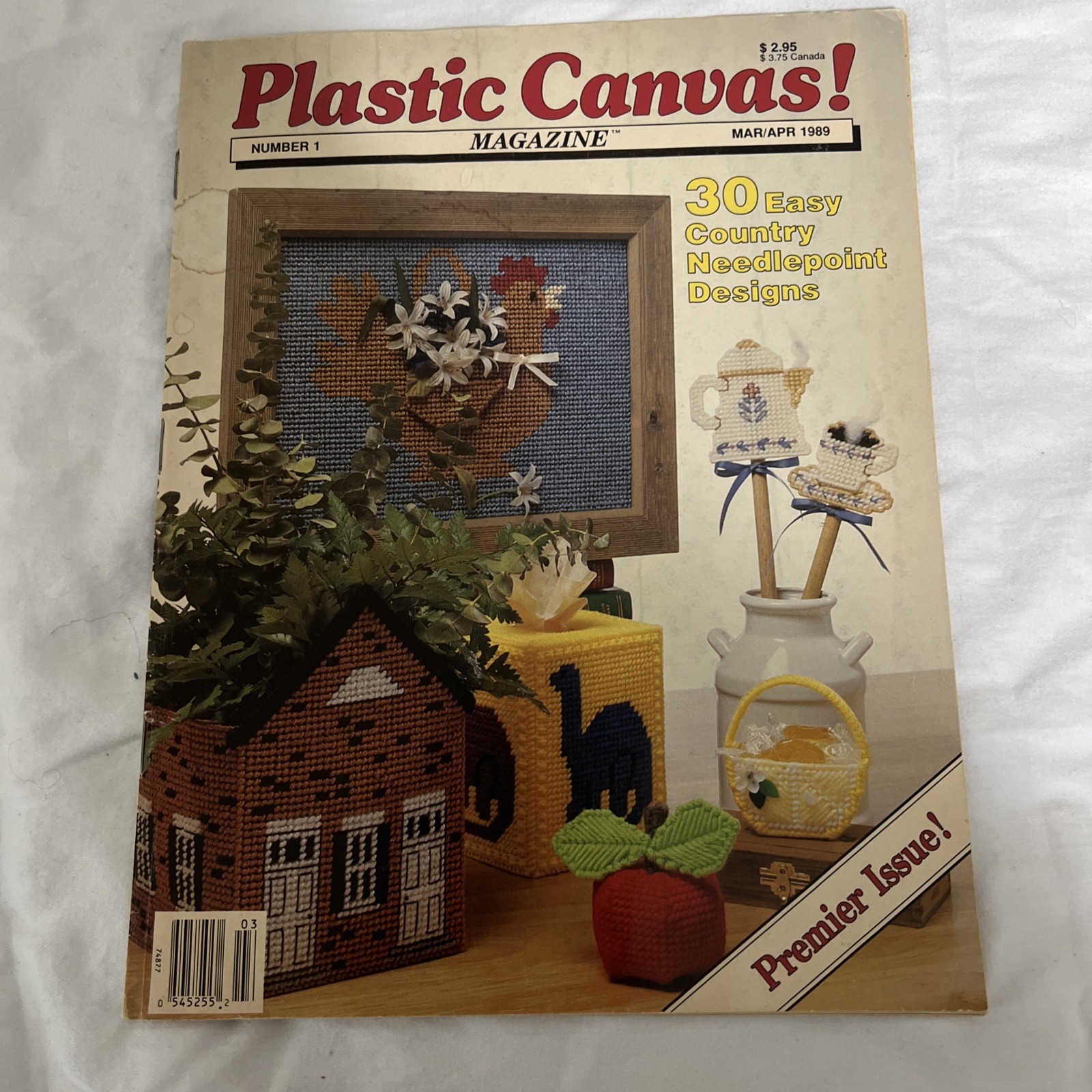 Plastic Canvas Magazine March/April 1989 30 Projects Country Needlepoint Designs