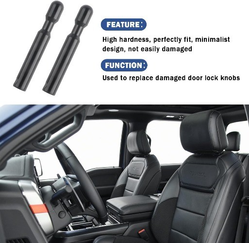 2PCS Car Door Lock Knobs, Premium Black Interior Door Lock Pin, Professional Car
