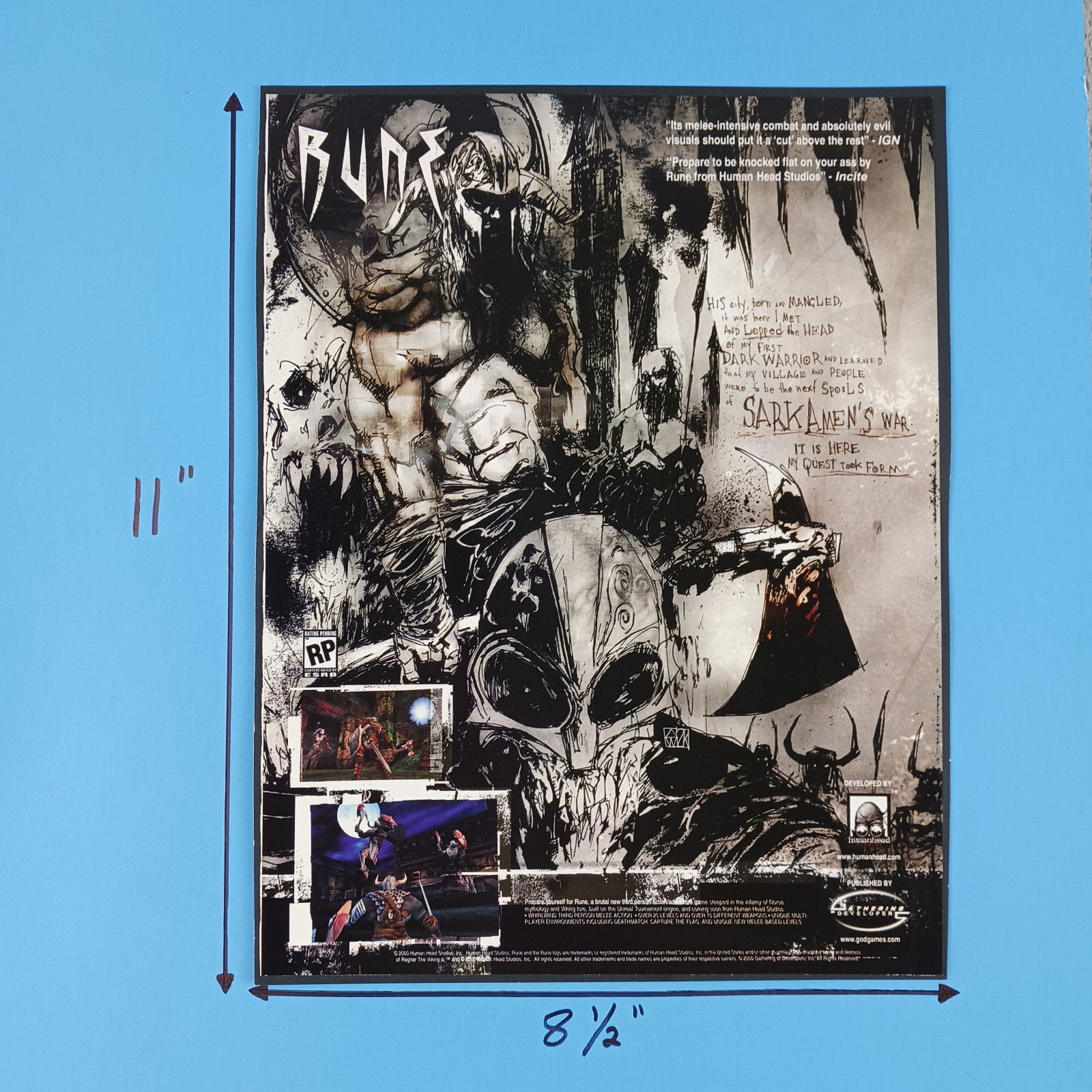 2000 RUNE Sarkamen's War Print Advertisement