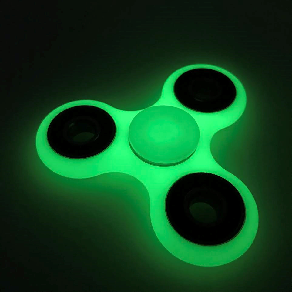 Hand Spinner 7 Colors GLOW N DARK Tri FIDGET CERAMIC BALL TOY EDC KIDS OR ADULT