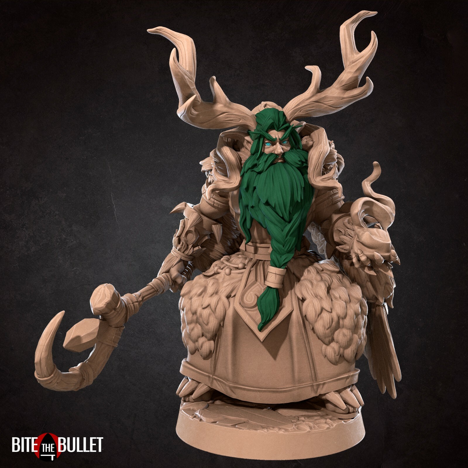 Night Wood Elf Druid v2 - Bite the Bullet - Fantasy Dungeons & Dragons Miniature