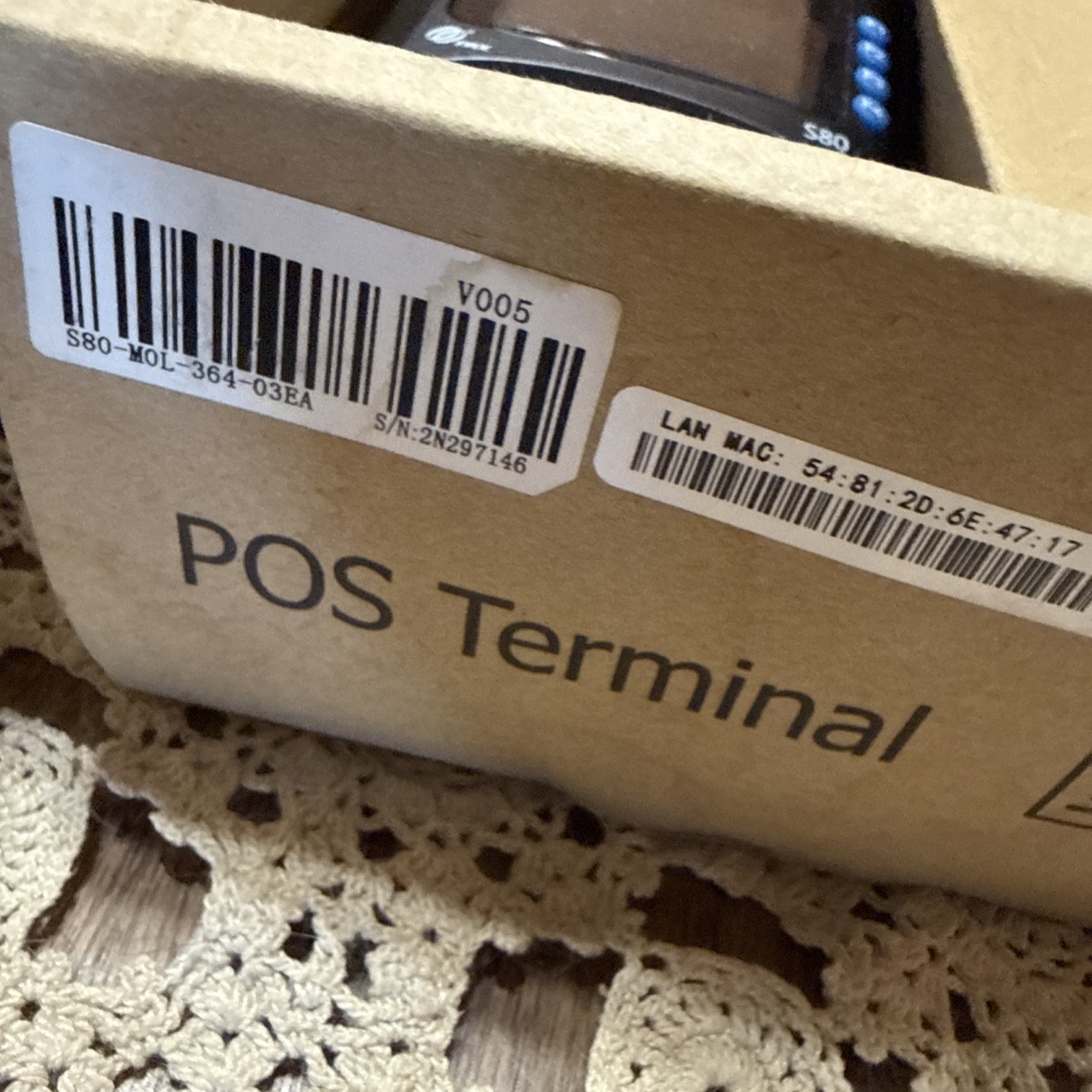 PAX S80 POS Terminal In Original Box UNTESTED SEE DESCRIPTION