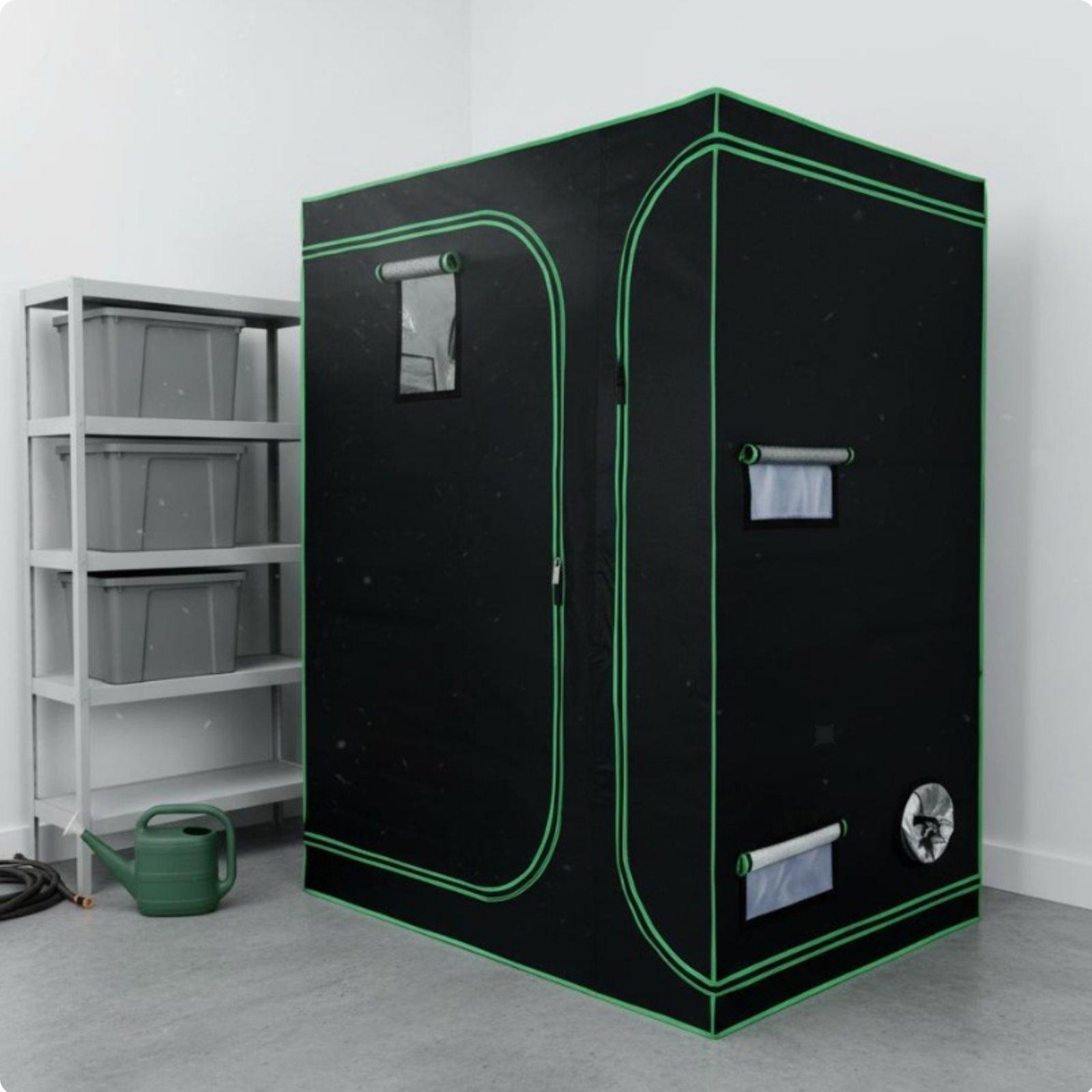 2-in-1 Grow Tent 600D Canvas Double Chamber Plant Tent Lightproof Indoor