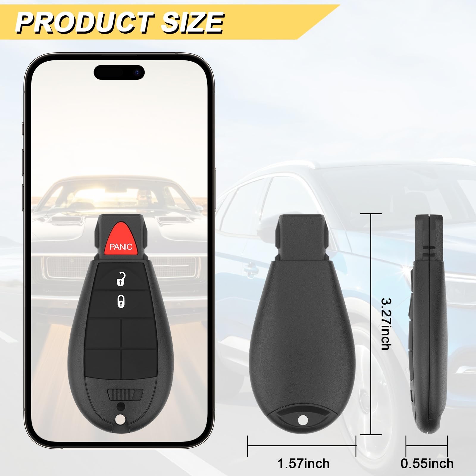 Key Fob for 2013-2021 Ram 1500 2500 3500 4500 5500/19-21 Ram 1500 Classic Car...
