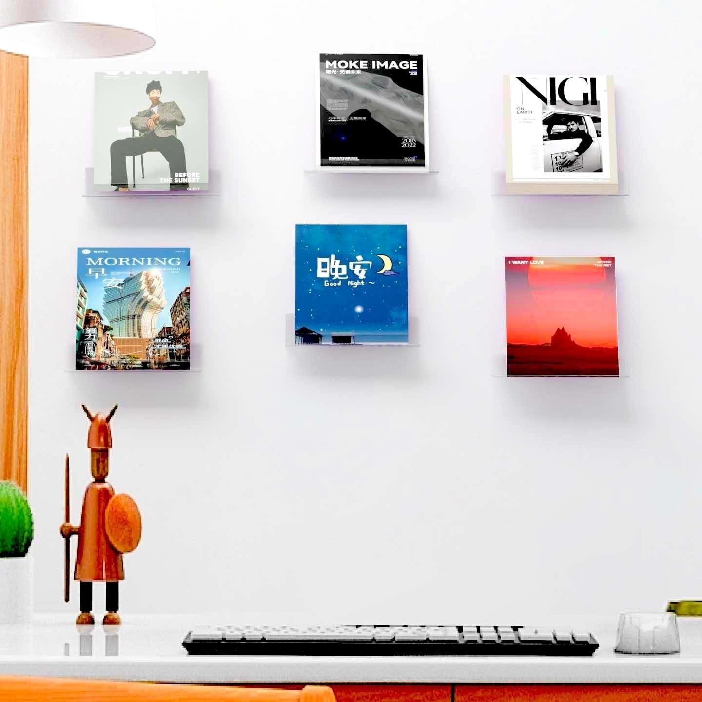 Compact 4-Inch Vinyl Record Wall Mount - Invisible Storage Solution for Records