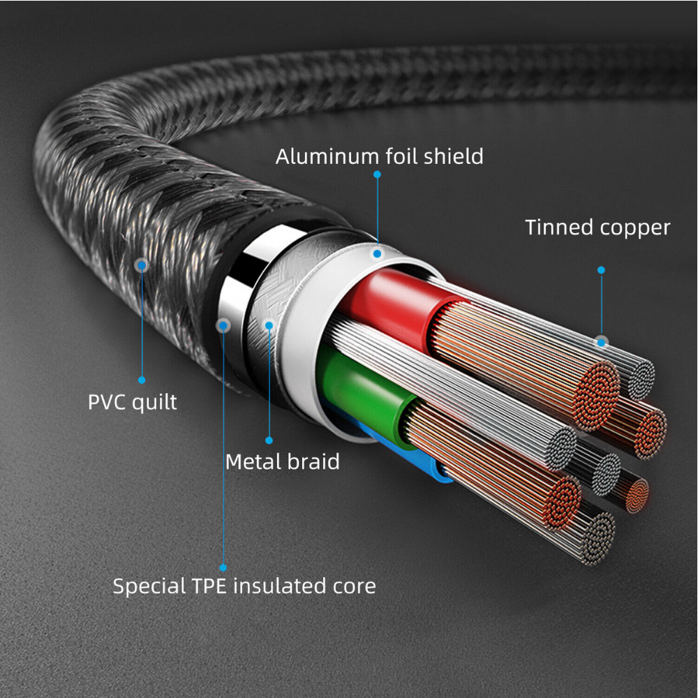 10FT Long USB-C to USB-C Type C Fast Charging Cable PD For Samsung MacBook iPad