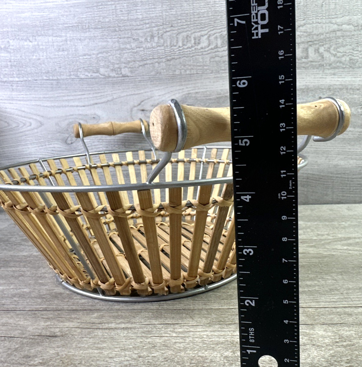 Unbranded Wicker Basket W/Handles Metal Frame