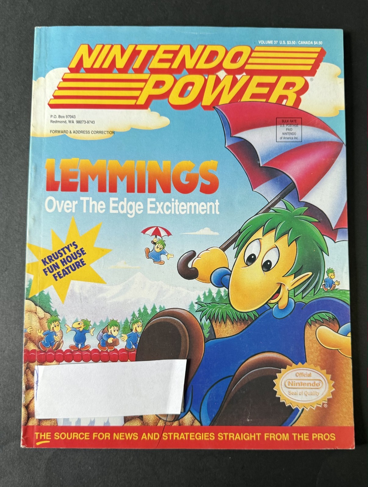 Nintendo Power Volume 37 June 1992 Lemmings w/ Ultra Bots Poster Reg Cards NM