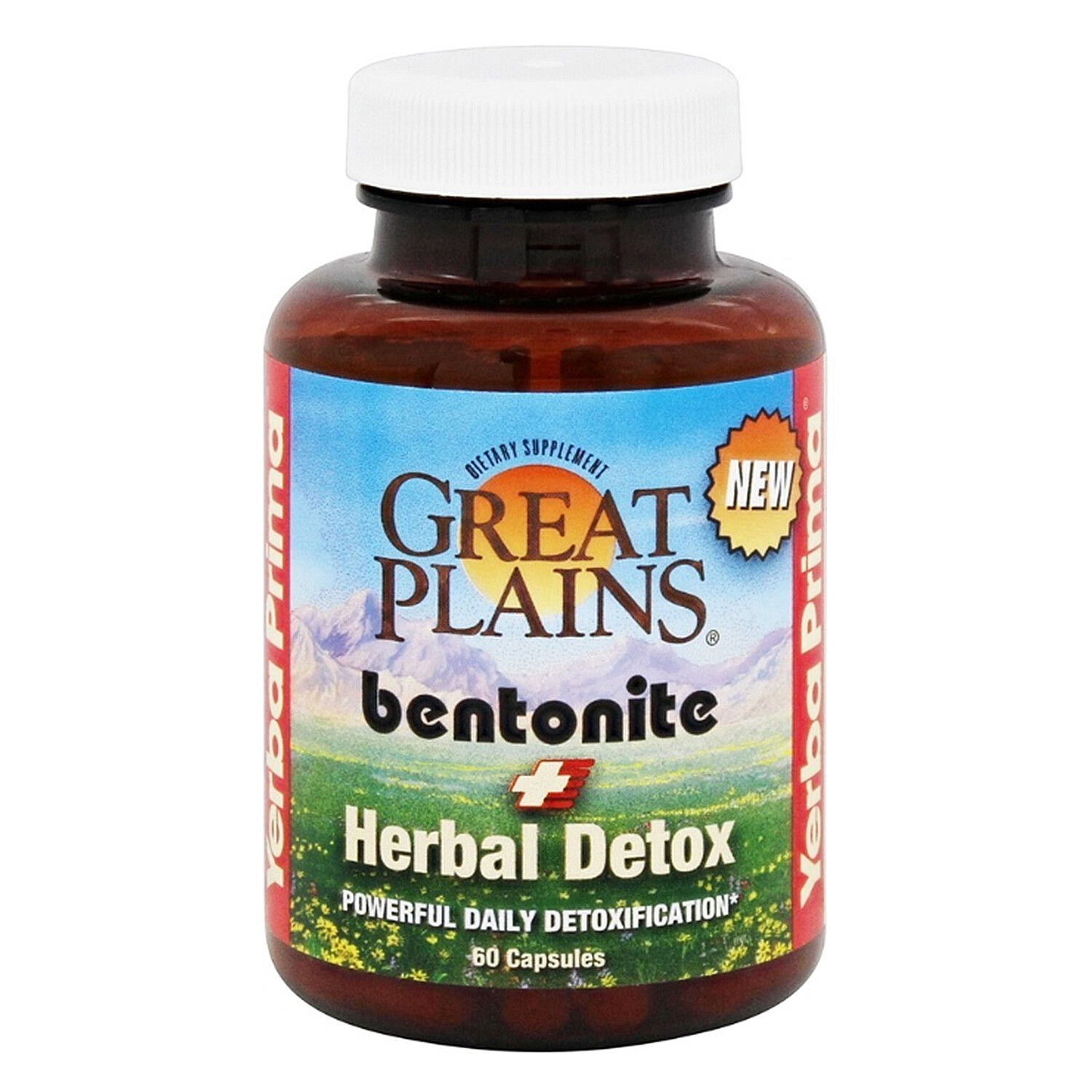 Yerba Prima Great Plains Bentonite + Herbal Detox, 60 Capsules
