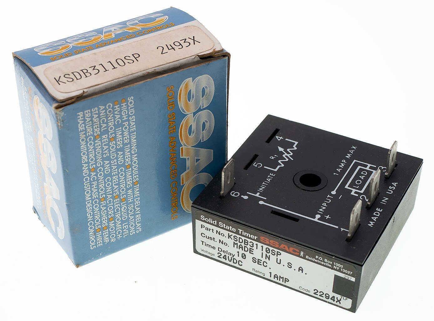 SSAC KSDB3110MP SOLID STATE TIMER 24VDC 1A TIME DELAY 10 SECONDS NOS
