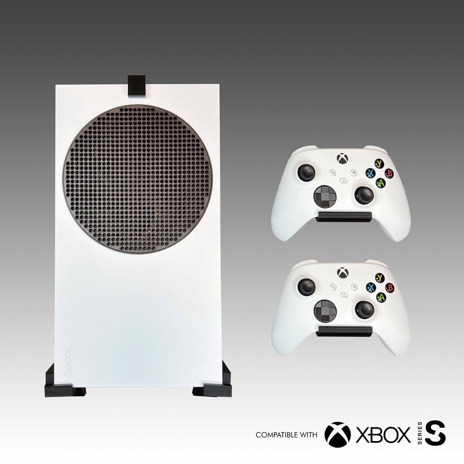 Xbox Series S Wall mount bracket   with 2 controller mounts  Xbox console Gaming