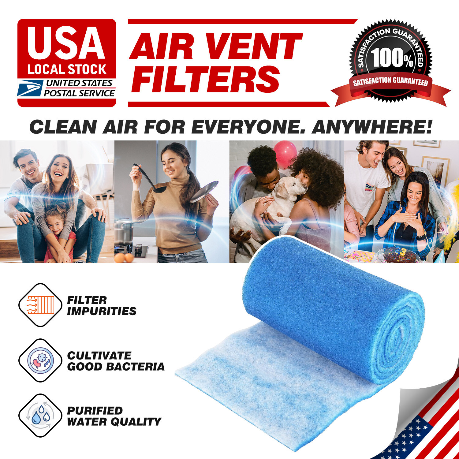 11-FT BLUE BONDED AQUARIUM FILTER MEDIA PAD 12" X 11.6' FILTER FIBER FLOSS.