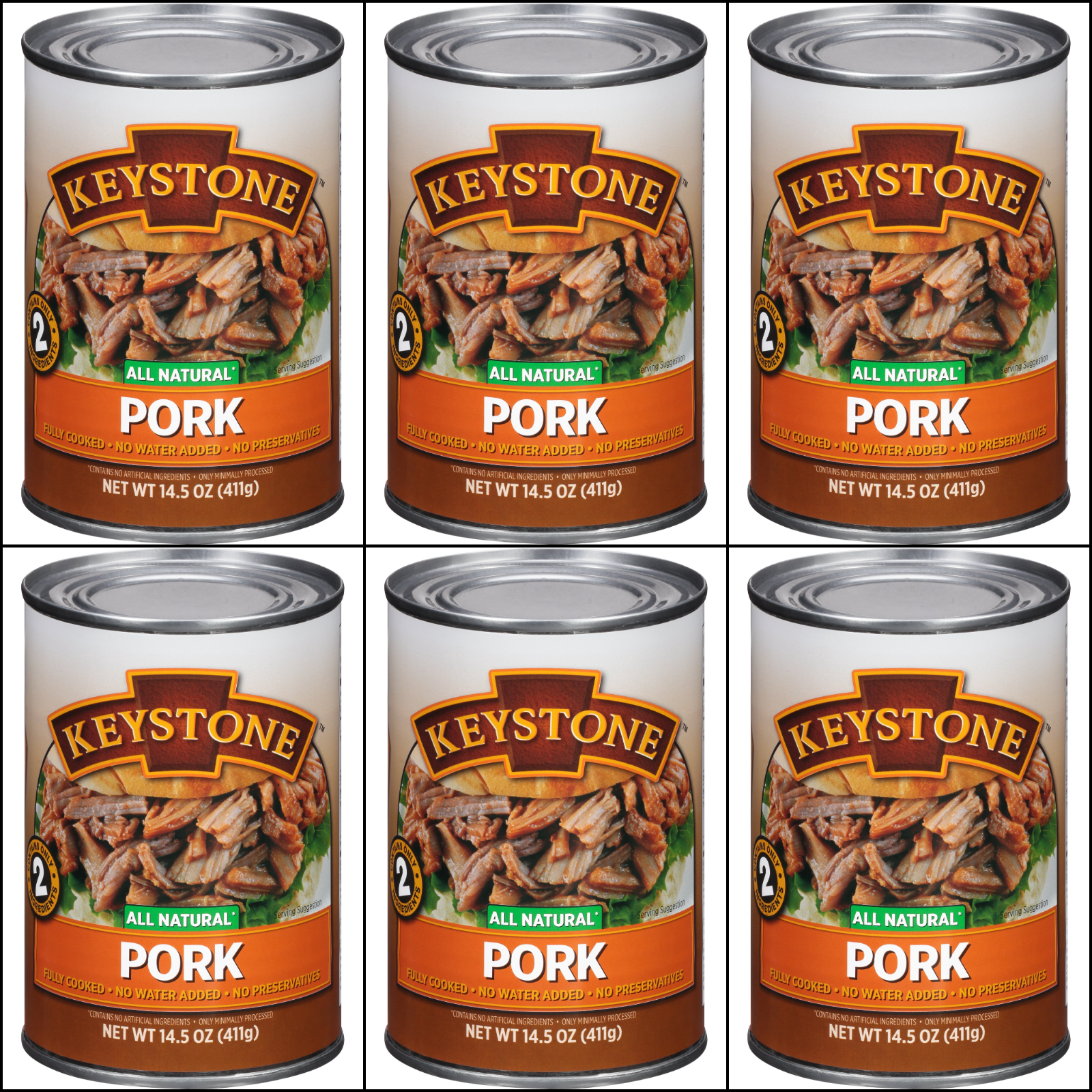 6 Canned Pork, Keystone Meat 🇺🇸USA Made, 14.5 oz Exp 8/2029 Survival Food