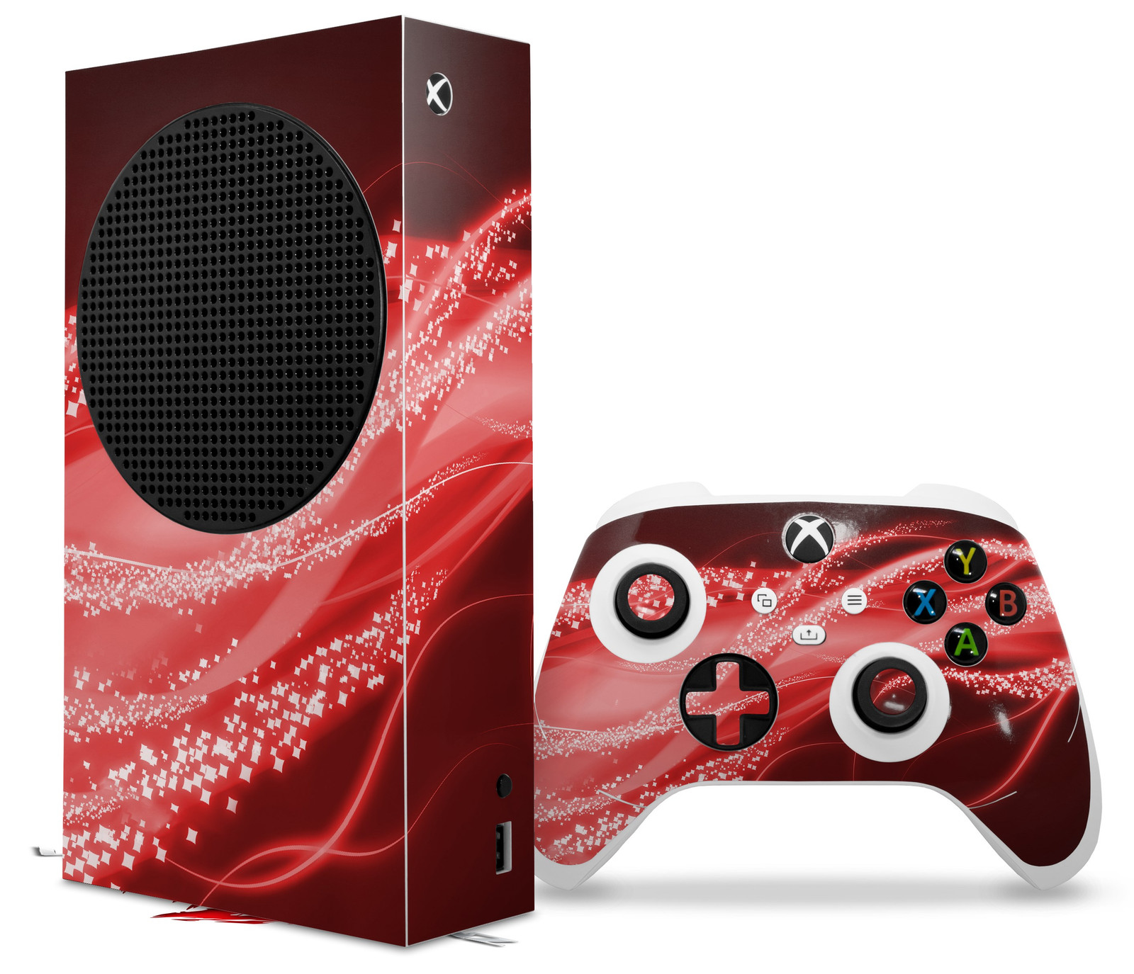 Skin Wrap for XBOX Series S Console Controller Mystic Vortex Red