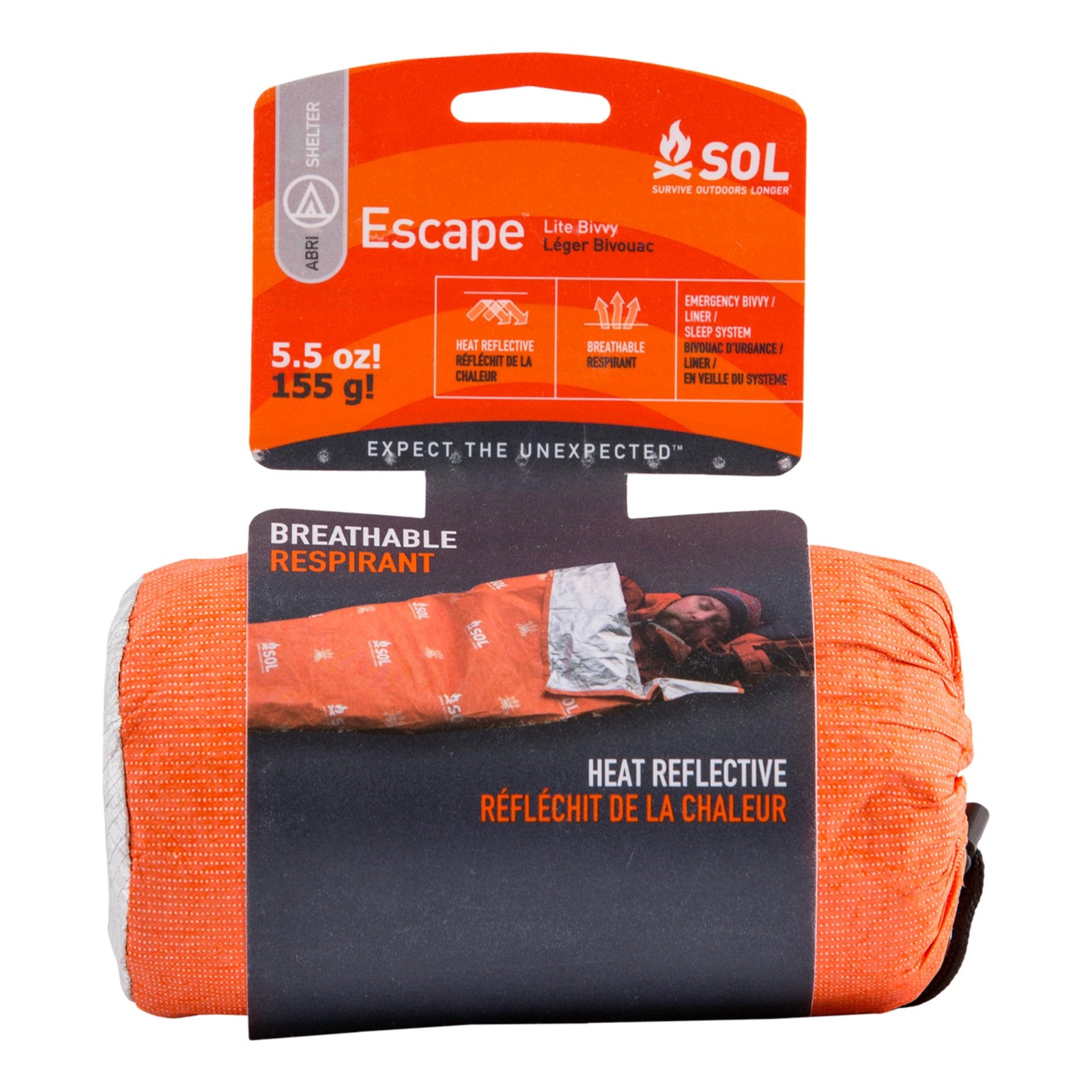 S.O.L. Survive Outdoors Longer SOL Escape Lite Bivvy - Reflects up to 70% Bod...