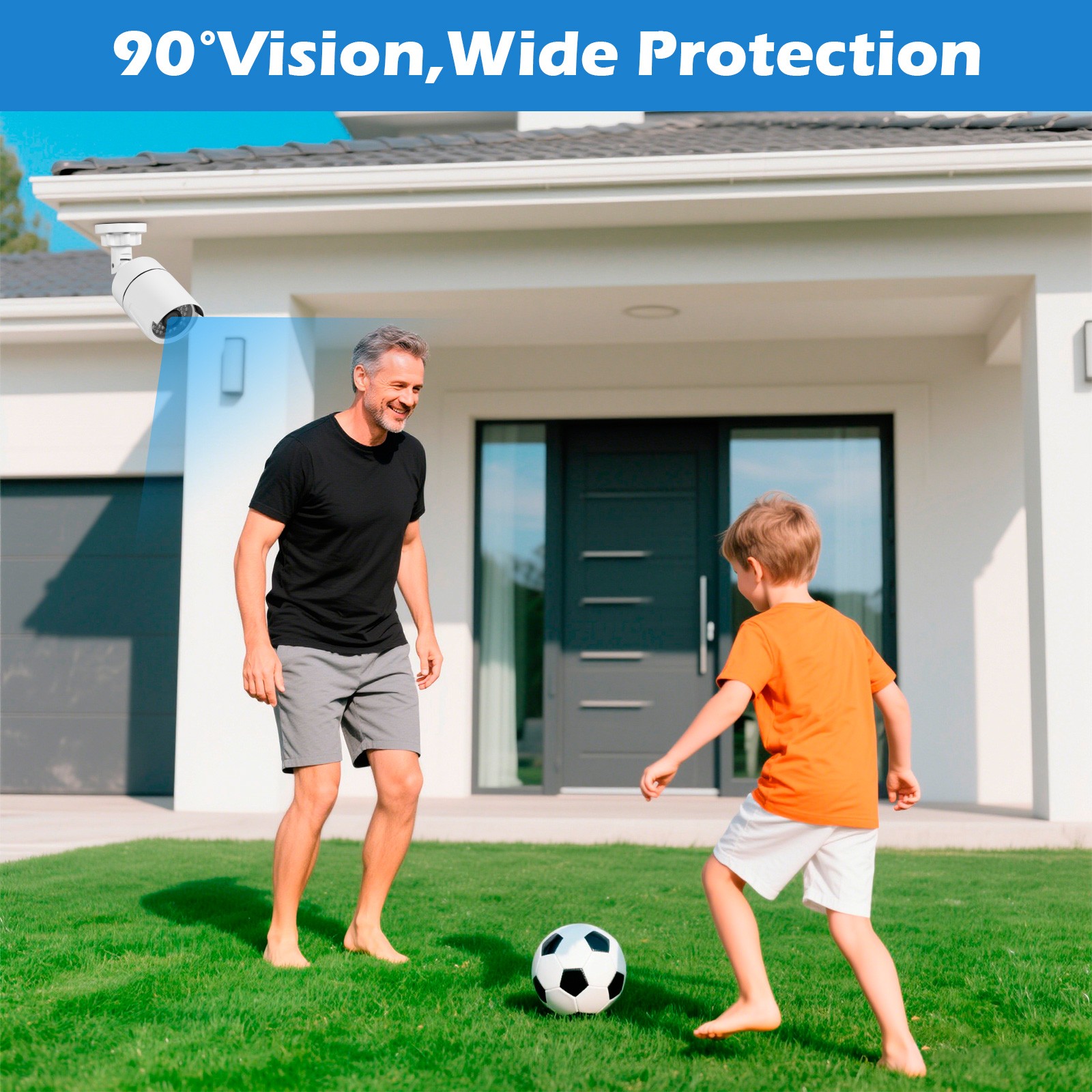 Weatherproof IP66 5MP Security Cameras 2 Pack Outdoor Indoor 24 Hour Protection