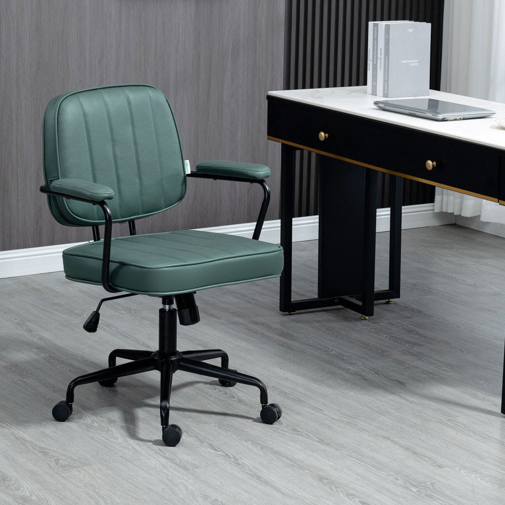 Home Office Chair with Adjustable Height and Tilt and Back Support Green