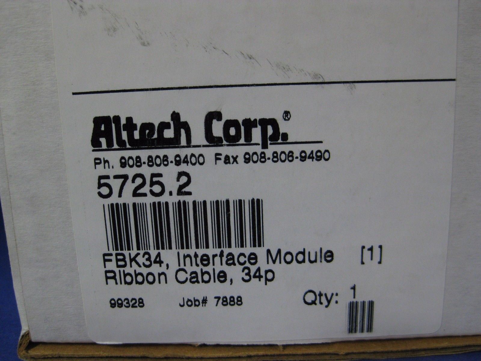 Altech 5725.2 FBK34 Interface Module Ribbon Cable, Lot of 2 NEW