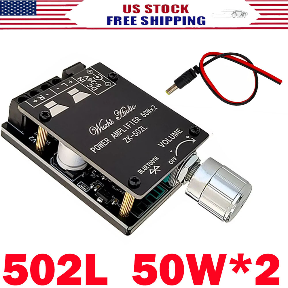 502L 50W*2 MINI 5.0 Bluetooth Amplifier Board Wireless Audio Digital Power NEW