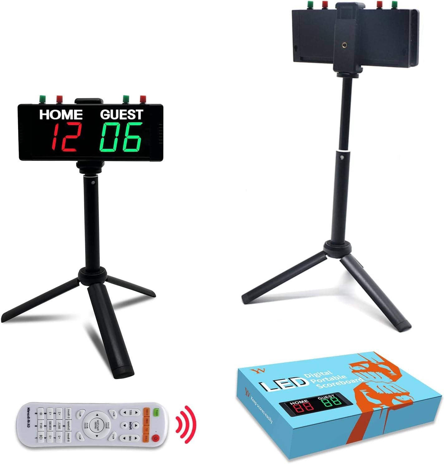 YZ Battery Powered Scoreboard Clock Timer Portable Digital Remote Electronic
