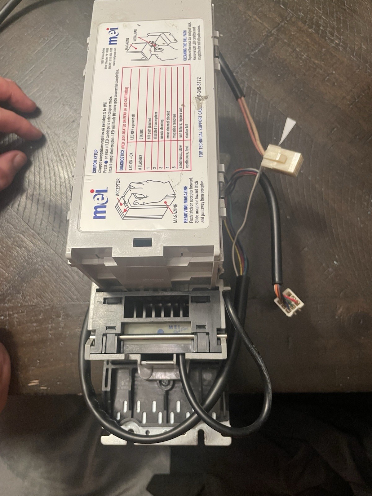 Mei Bill Validator/Acceptor Model AE 2631 D10 115 V