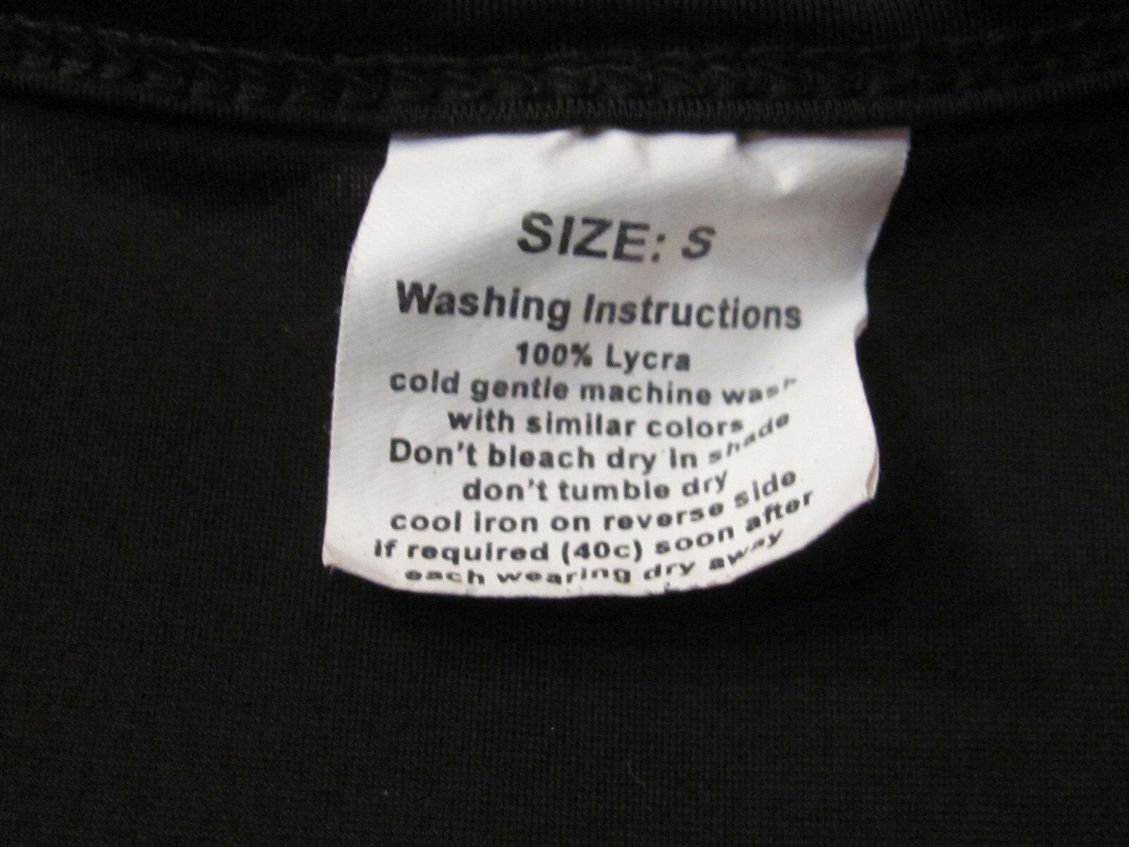 Lifting Large 100% Lycra Singlet-(Size Small) Black (LN)